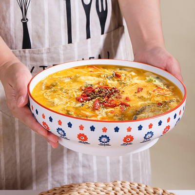 亚光釉向阳花9英寸汤碗