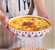 亚光釉向阳花9英寸汤碗