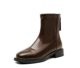 DUSTO/大东时装靴女鞋冬季新款圆头低跟拉链粗跟短靴DW22D0659A
